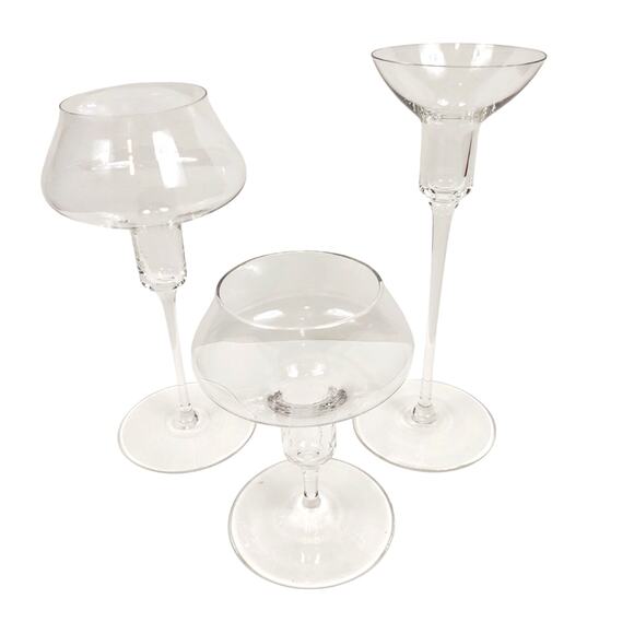 3 Riedel Tyrol Crystal Graduated Candlestick Holders Made In Austria - Mint - Picture 2 of 11